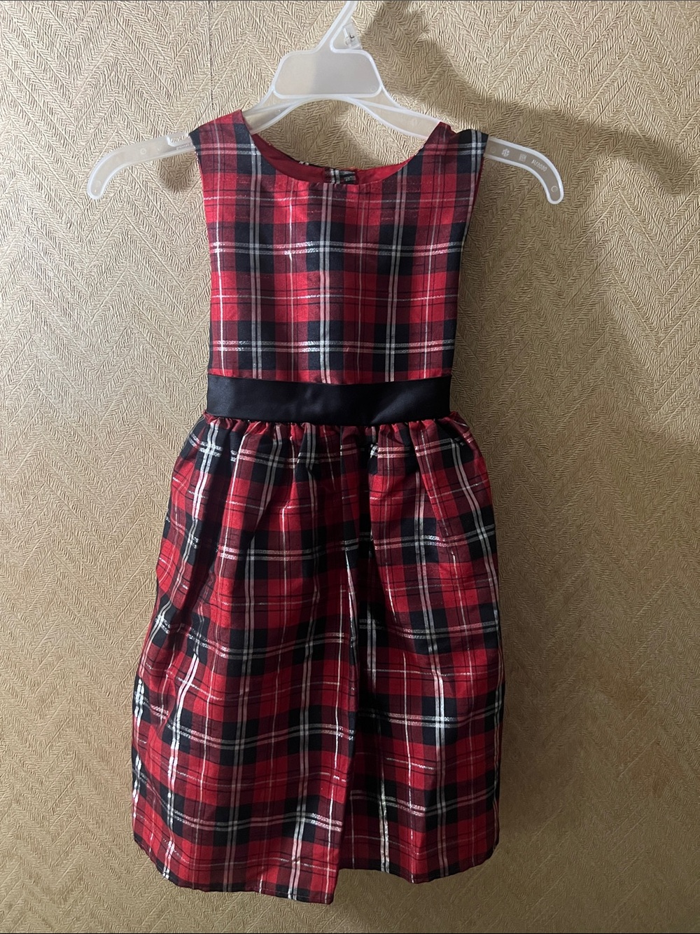 George Red and Black Plaid Party Dress.  Size 8.  New.